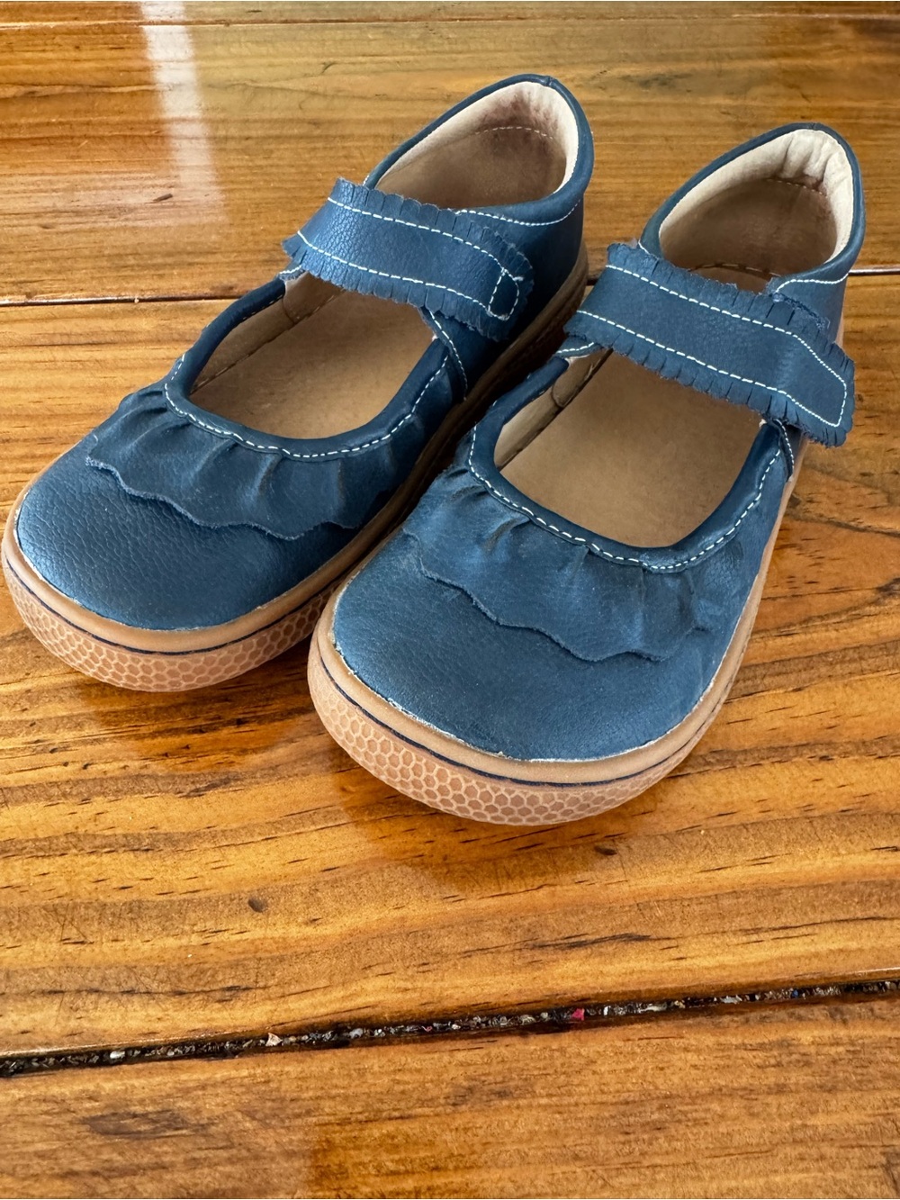 Livie & Luca Navy Mary Jane Sneakers with Ruffle Strap